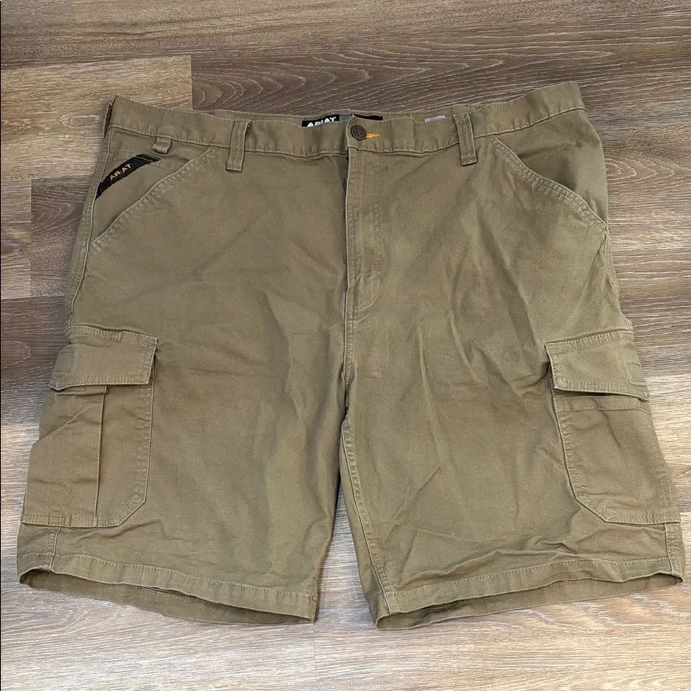 Ariat Rebar M4 Relaxed Tan Cargo Shorts Sz 42